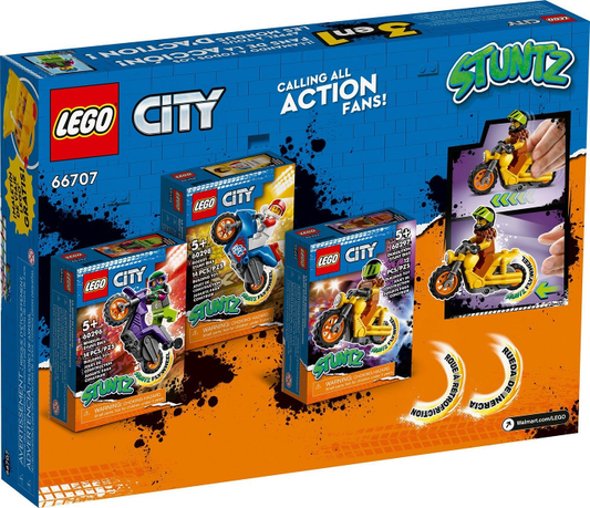 66707 City Bundle Pack, 3 in 1 (Sets 60296, 60297, and 60298 with Storage Case) - LEGO City Stuntz Gift Set